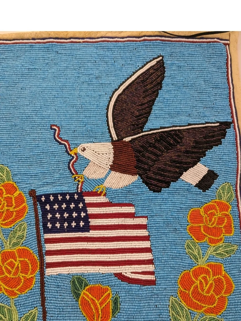 C. 1950 Nez Perce Beaded Eagle Wall Bag- Native American